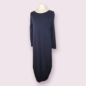 KLEEN Black Maxi Dress Size XL Cotton Modal Long Sleeve Lagenlook